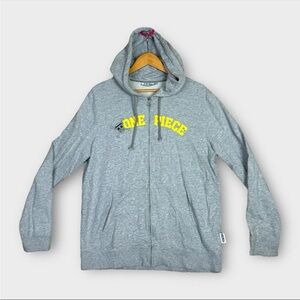 Official One Piece Full Zip Hoodie Mens XXL 2XL Gray TOEI Animation Licensed